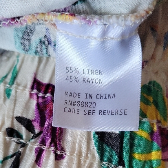 RACHEL Roy Line Floral  Green and Yellow Bermuda Shorts Tropical Print Size S - Picture 8 of 9